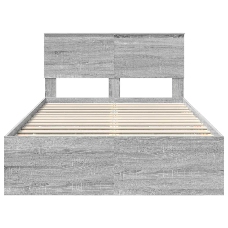 Bed Frame with Drawer Grey Sonoma 120 x 190 cm Engineer Wood