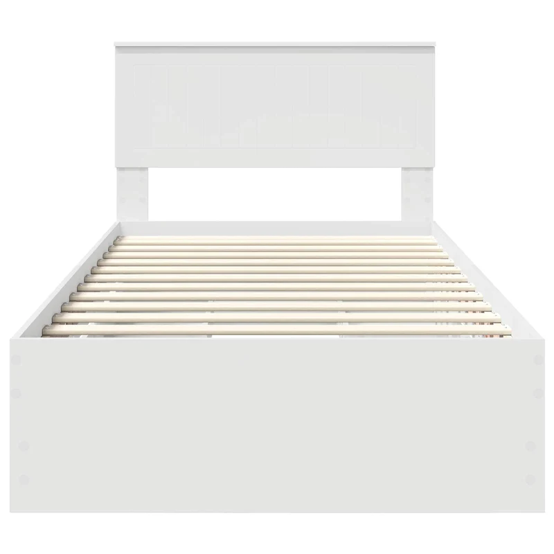 Bed Frame with Drawer White 100 x 200 cm Engineer Wood
