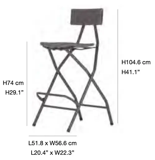 Tabouret haut pliant plastique pour table cocktail