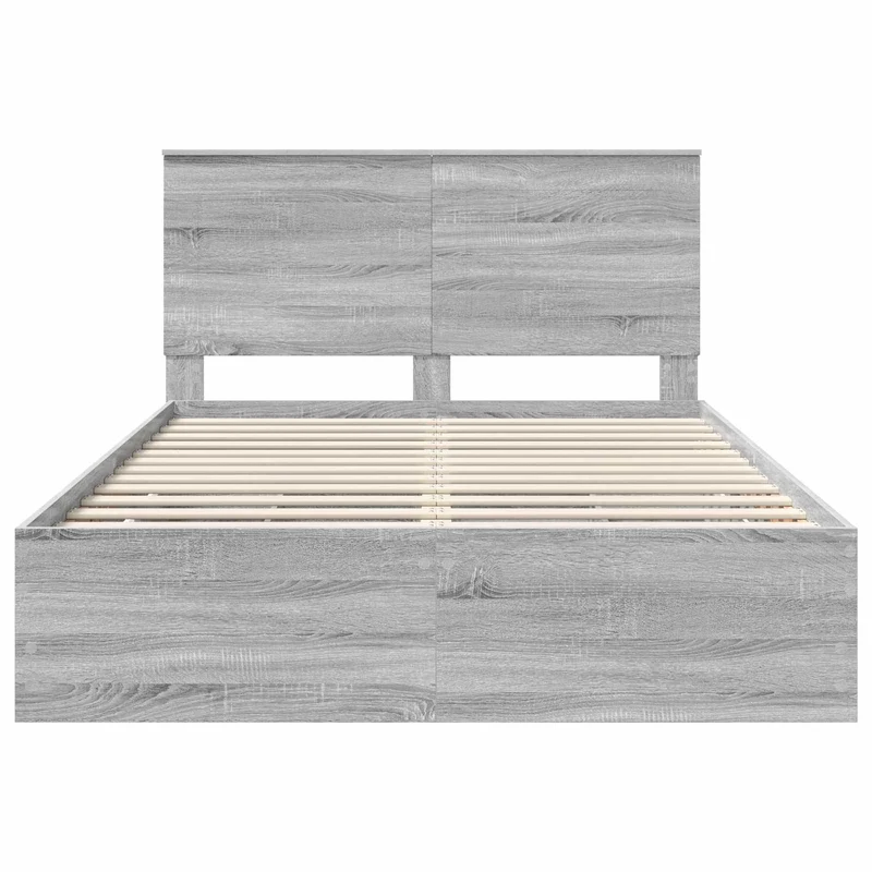 Bed Frame with Drawer Grey Sonoma 140 x 200 cm Engineer Wood