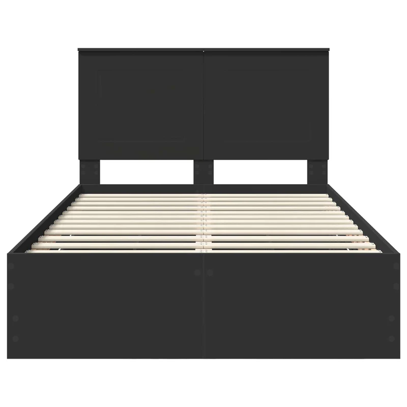 Bed Frame with Drawer Black 120 x 190 cm Engineer Wood
