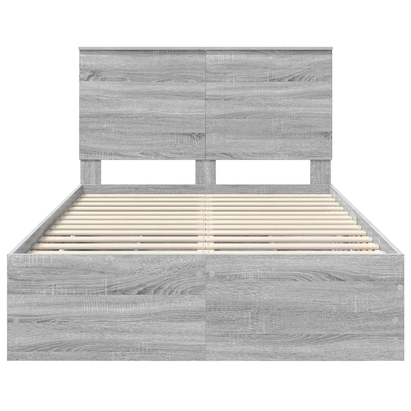 Bed Frame with Drawer Grey Sonoma 120 x 190 cm Engineer Wood