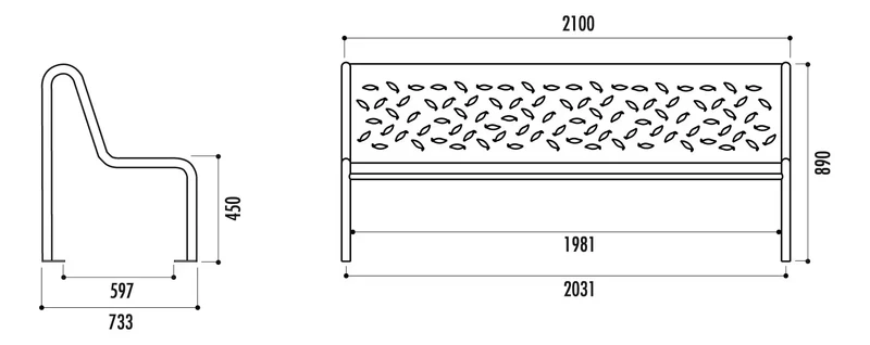 Banc métal Tubular