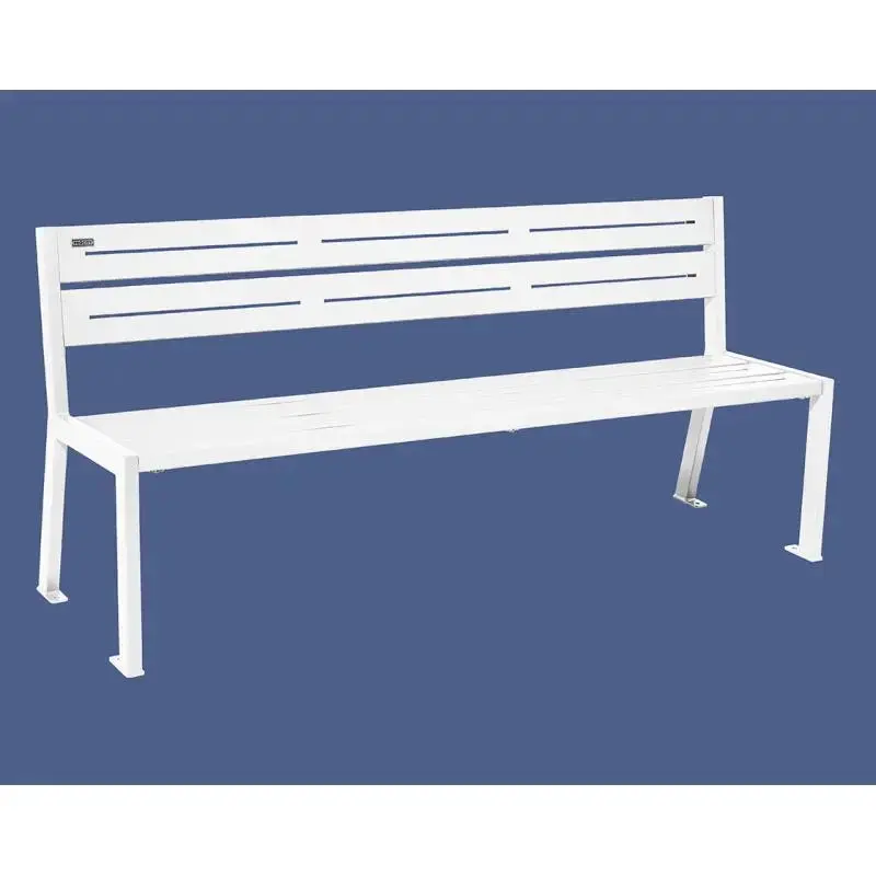 Banc métal Silaos 1 800 mm, 5 ou 6 lames en tôle galvanisée, avec ou sans accoudoirs