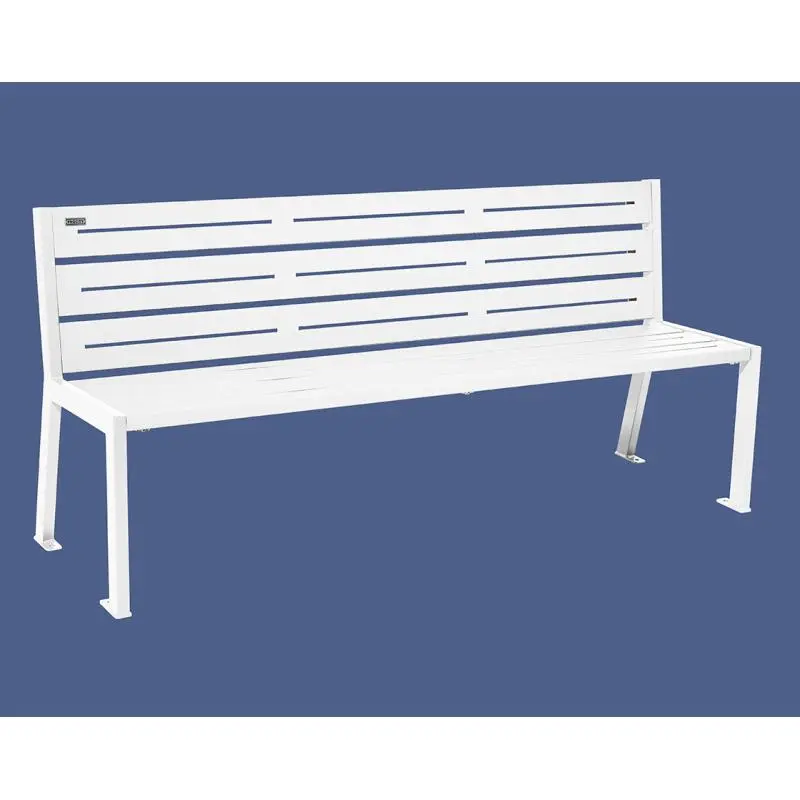 Banc métal Silaos 1 800 mm, 5 ou 6 lames en tôle galvanisée, avec ou sans accoudoirs