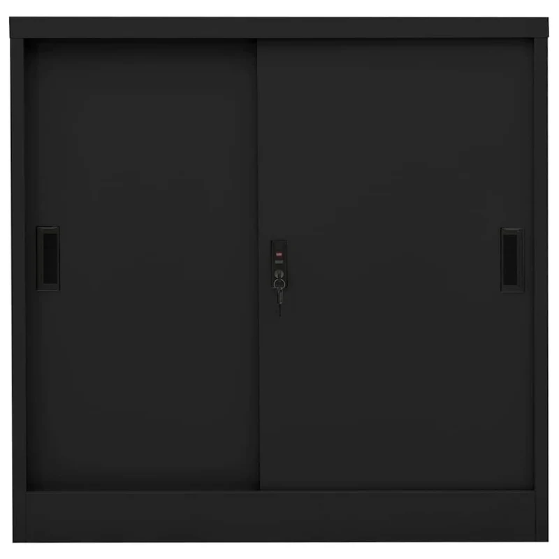 335952 vidaXL Office Cabinet with Sliding Door Black 90x40x90 cm Steel