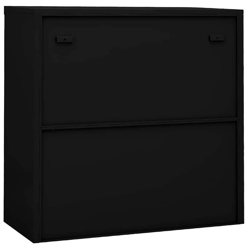 335952 vidaXL Office Cabinet with Sliding Door Black 90x40x90 cm Steel