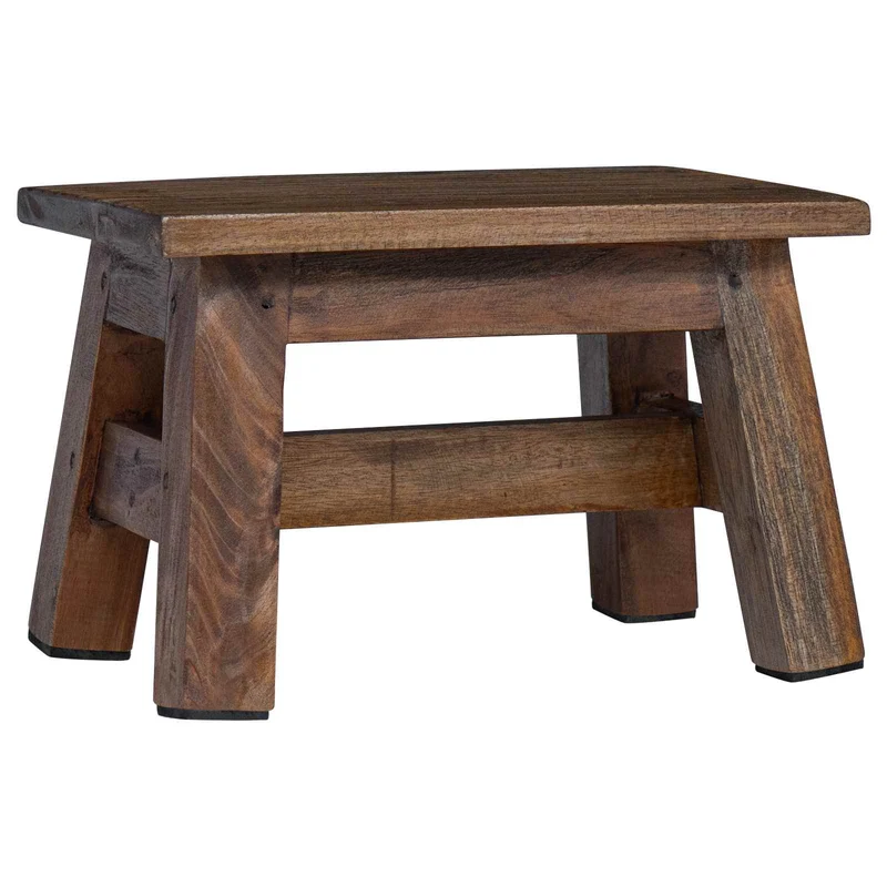 Stool Natural 30 x 20 x 20 cm Mahogany Wood
