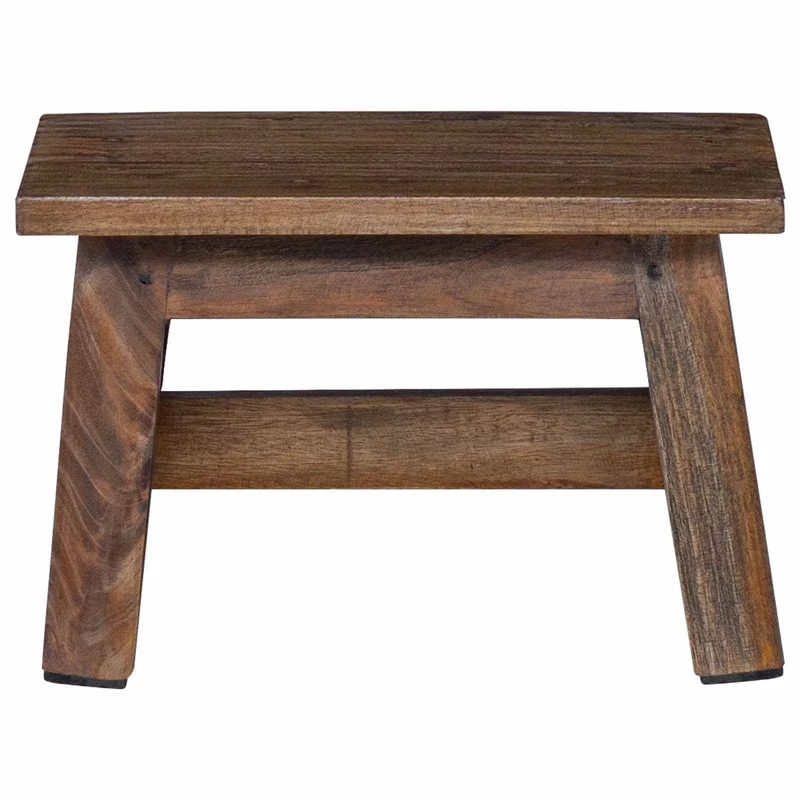 Stool Natural 30 x 20 x 20 cm Mahogany Wood
