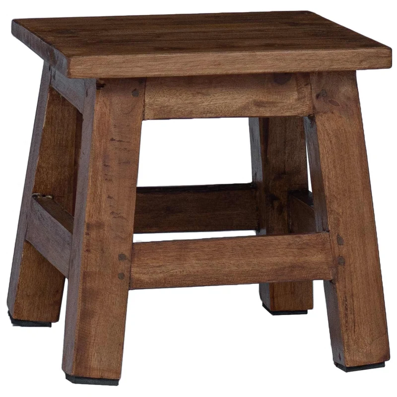 Stool Natural 26 x 26 x 26 cm Mahogany Wood