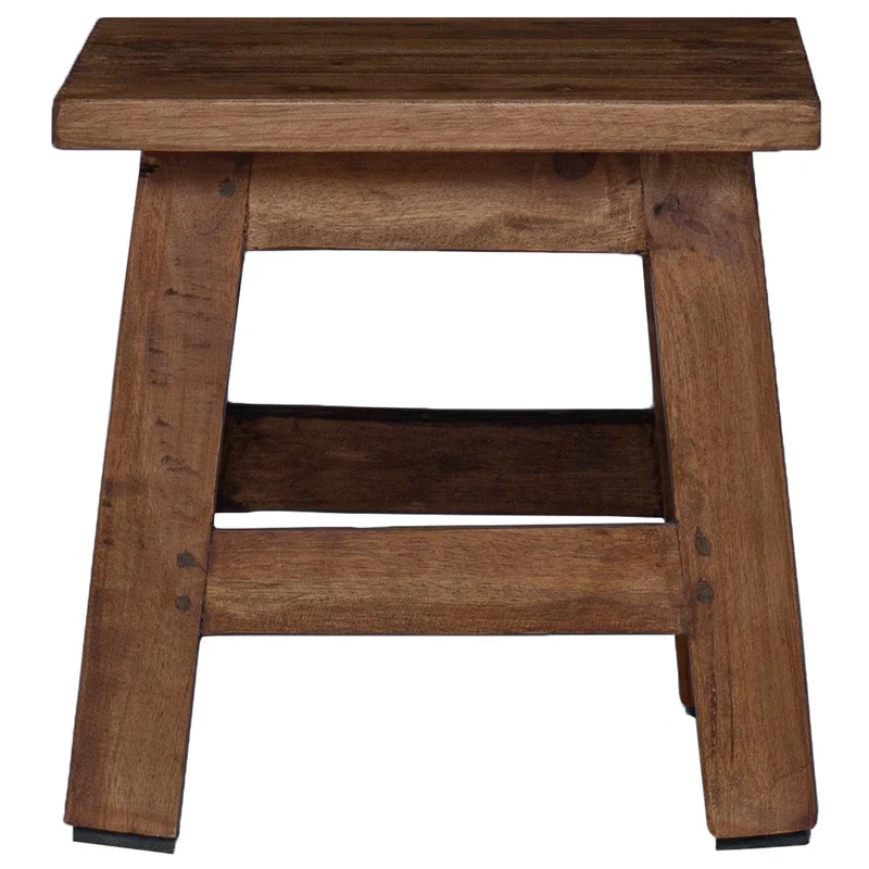 Stool Natural 26 x 26 x 26 cm Mahogany Wood