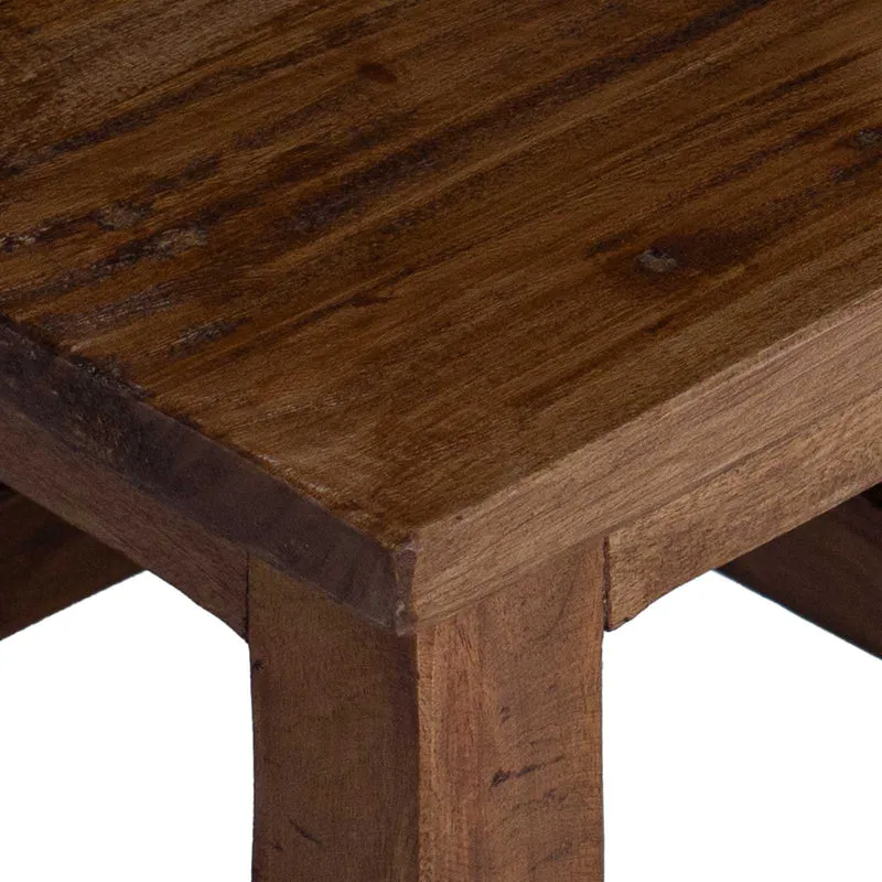 Stool Natural 26 x 26 x 26 cm Mahogany Wood