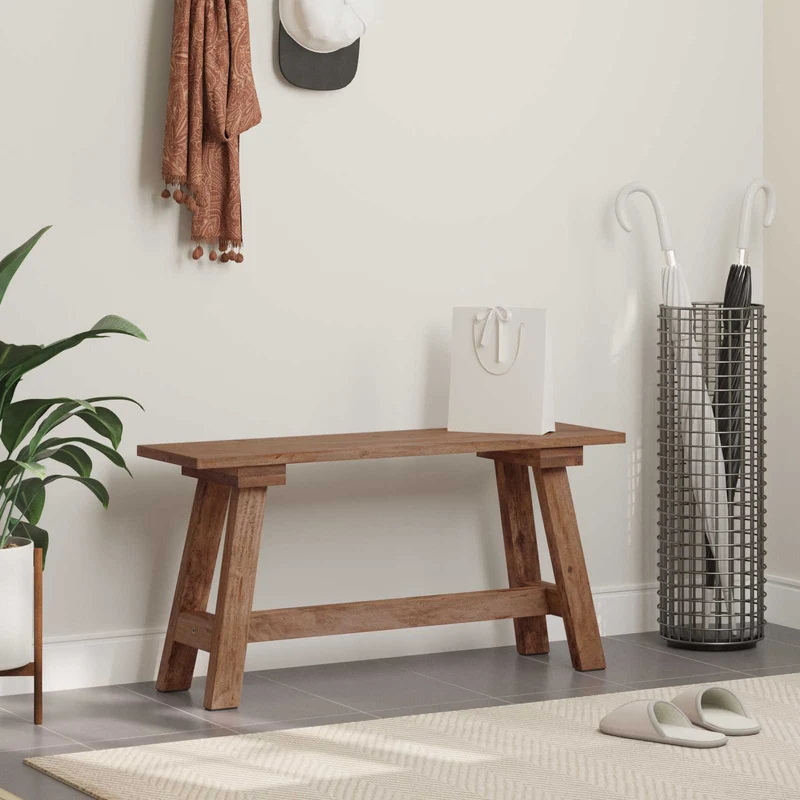 Bench Natural 92 x 23.5 x 45.5 cm Solid Mahogany wood