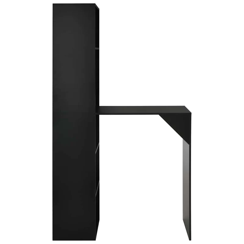 280228 vidaXL Bar Table with Cabinet Black 115x59x200 cm