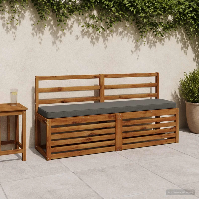 2-Piece Bench Cushions VUGHT 2 pcs 100% Polyester Grey