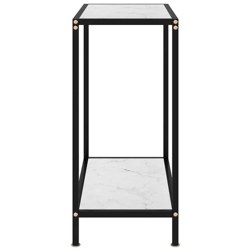 322829 vidaXL Console Table White 60x35x75 cm Tempered Glass