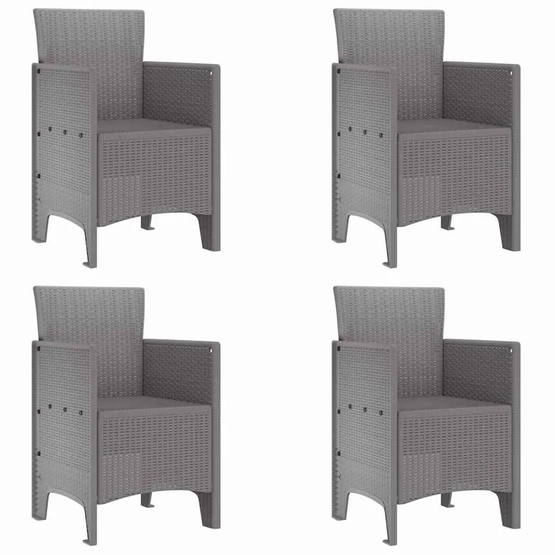 Garden Dining Set 5 pcs Light Grey Polypropylene