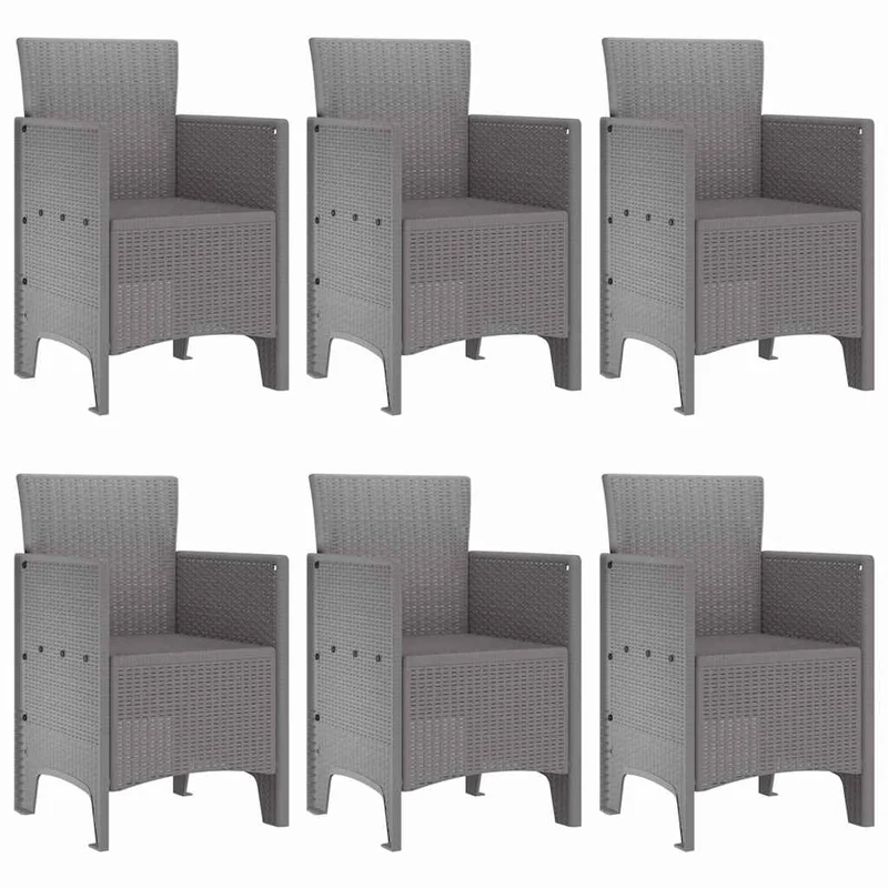 Garden Dining Set 7 pcs Light Grey Polt rattan