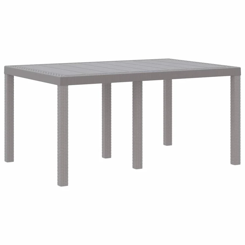 Garden Dining Set 7 pcs Light Grey Polt rattan