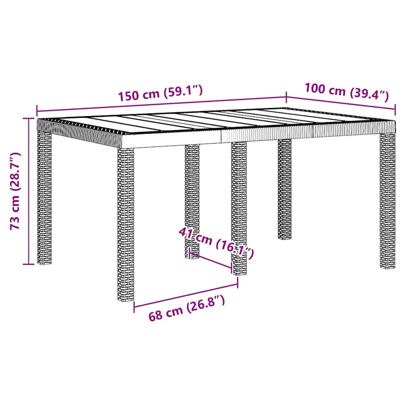 Garden Dining Set 7 pcs Light Grey Polt rattan