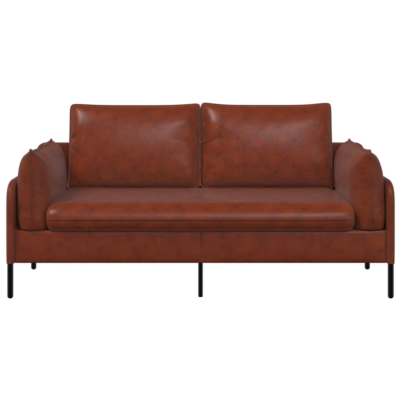 2-Seater Sofa Shiny Brown 188 x 81 x 89 cm Faux Leather