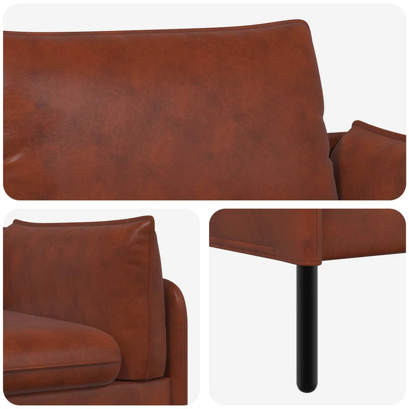 2-Seater Sofa Shiny Brown 188 x 81 x 89 cm Faux Leather
