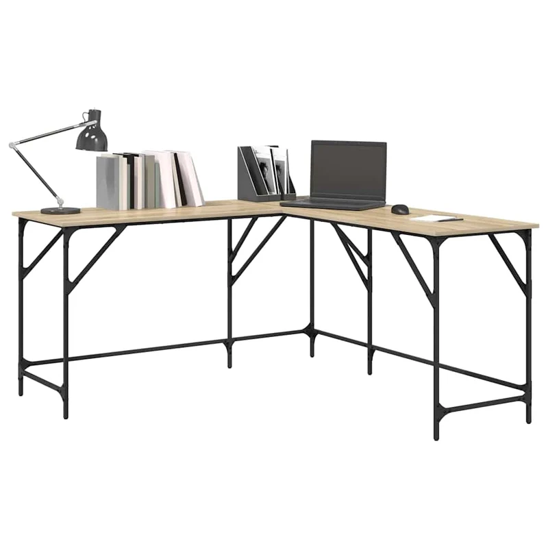 Desk Sonoma Oak 149x149x75 cm Engineered Wood