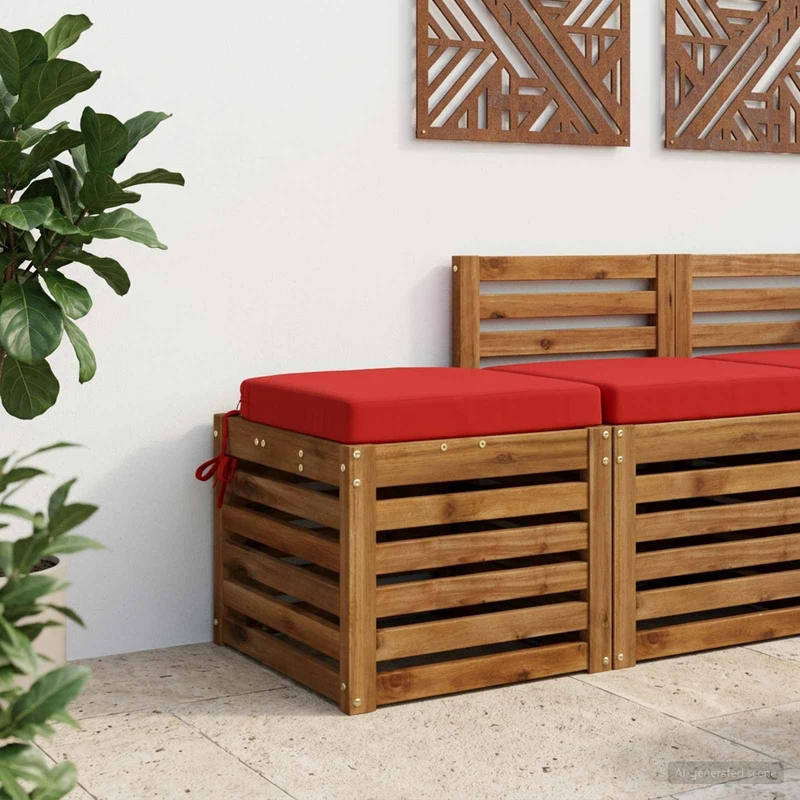 1-Piece Seat Cushion SOEST 100% Polyester Red 40 x 40 x 7 cm
