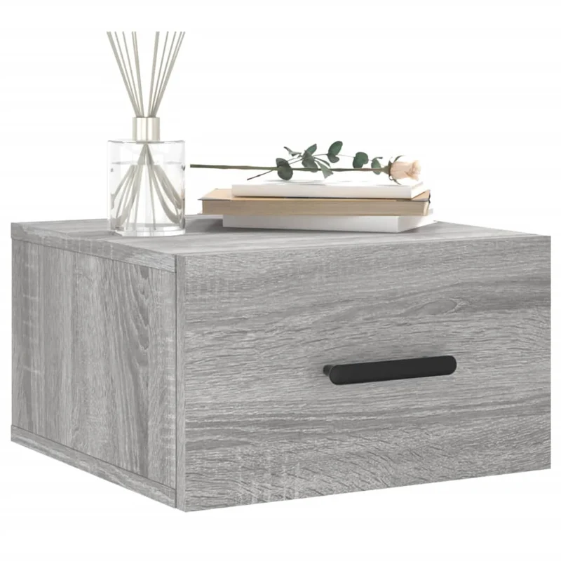 Wall-mounted Bedside Cabinet Grey Sonoma 35x35x20 cm