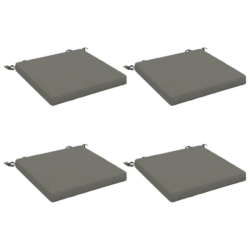 Seat Cushions SOEST 4 pcs 100% Polyester Grey 40 x 40 x 5 cm