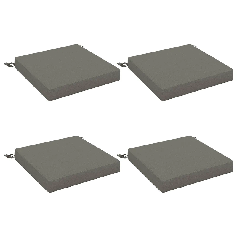 Seat Cushions SOEST 4 pcs 100% Polyester Grey 40 x 40 x 7 cm