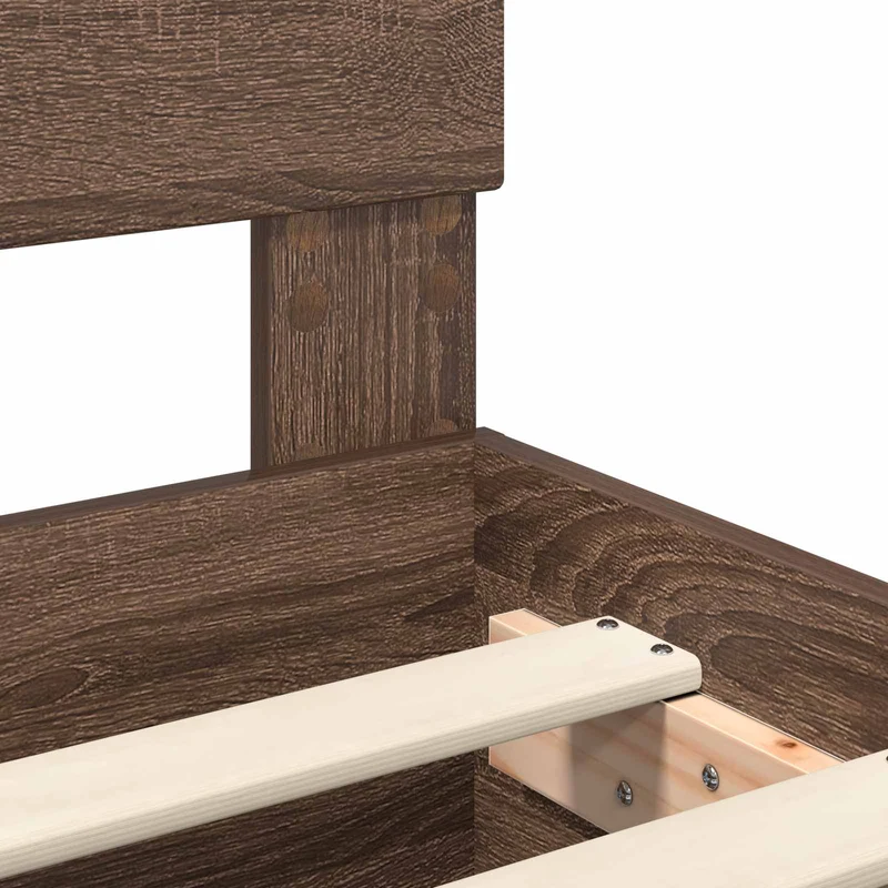 Bed Frame with Shelf Brown Oak 75 x 190 cm Engineered Wood