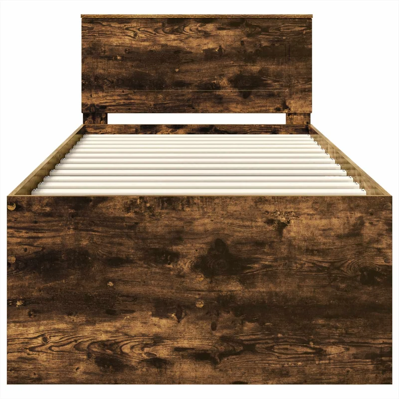 Daybed Manual Smoked Oak and Black 100 x 200 cm Engineered Wood