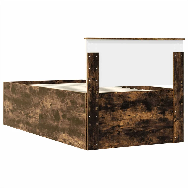 Daybed Manual Smoked Oak and Black 100 x 200 cm Engineered Wood
