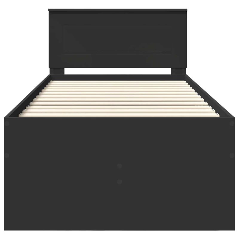 Daybed with Drawer Manual Black 75 x 190 cm Engineered Wood