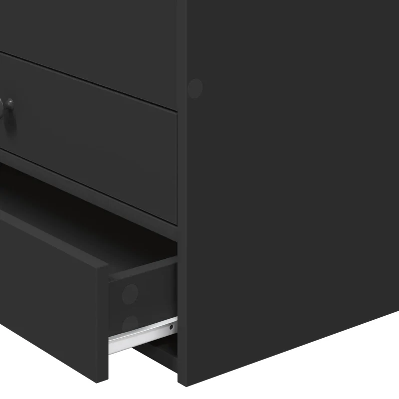 Daybed with Drawer Manual Black 75 x 190 cm Engineered Wood