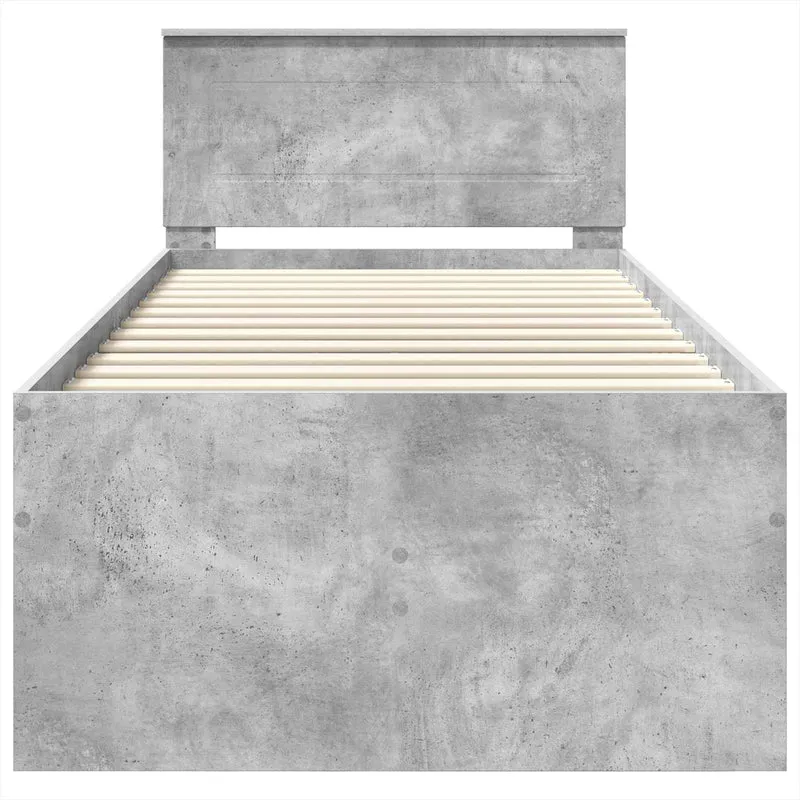 Daybed Concrete Grey and Black 70 x 190 cm Engineered Wood