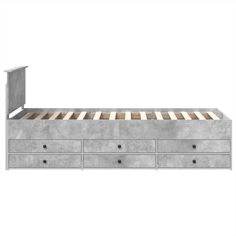 Daybed Concrete Grey and Black 70 x 190 cm Engineered Wood