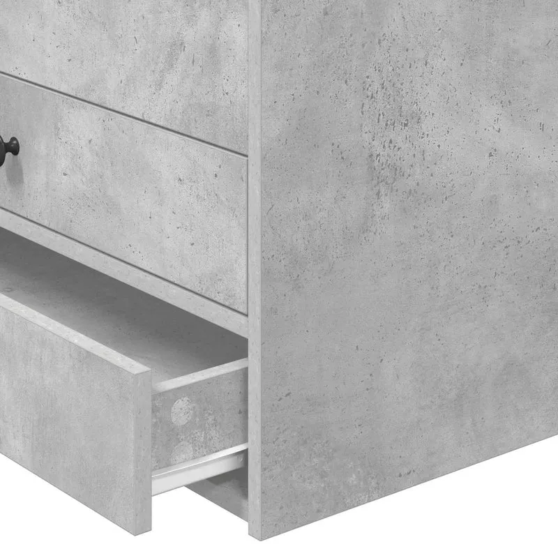 Daybed Concrete Grey and Black 70 x 190 cm Engineered Wood