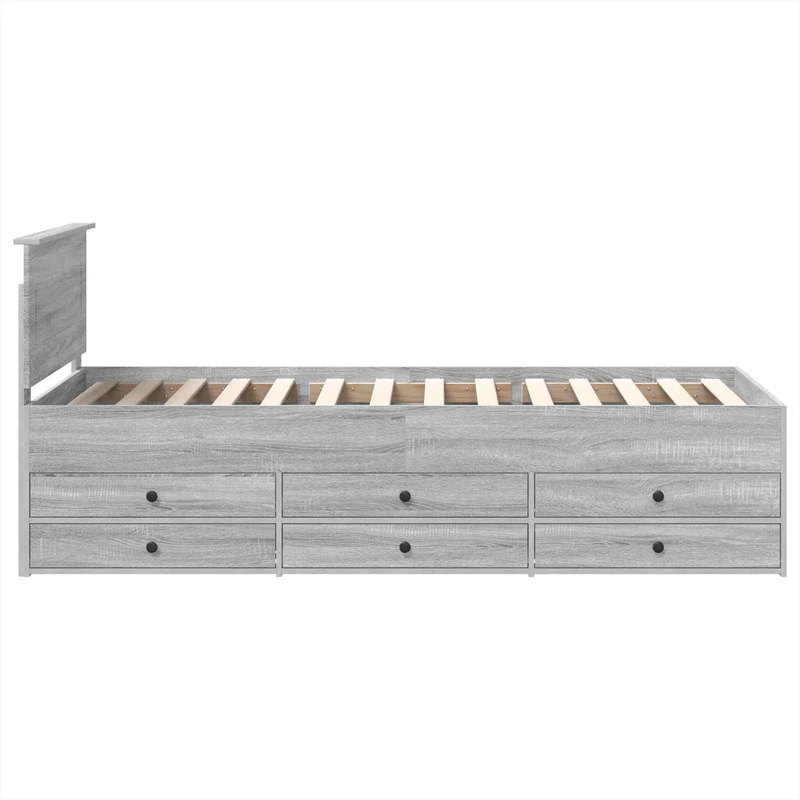 Daybed Manual Grey Sonoma and Black 75 x 190 cm Engineered Wood