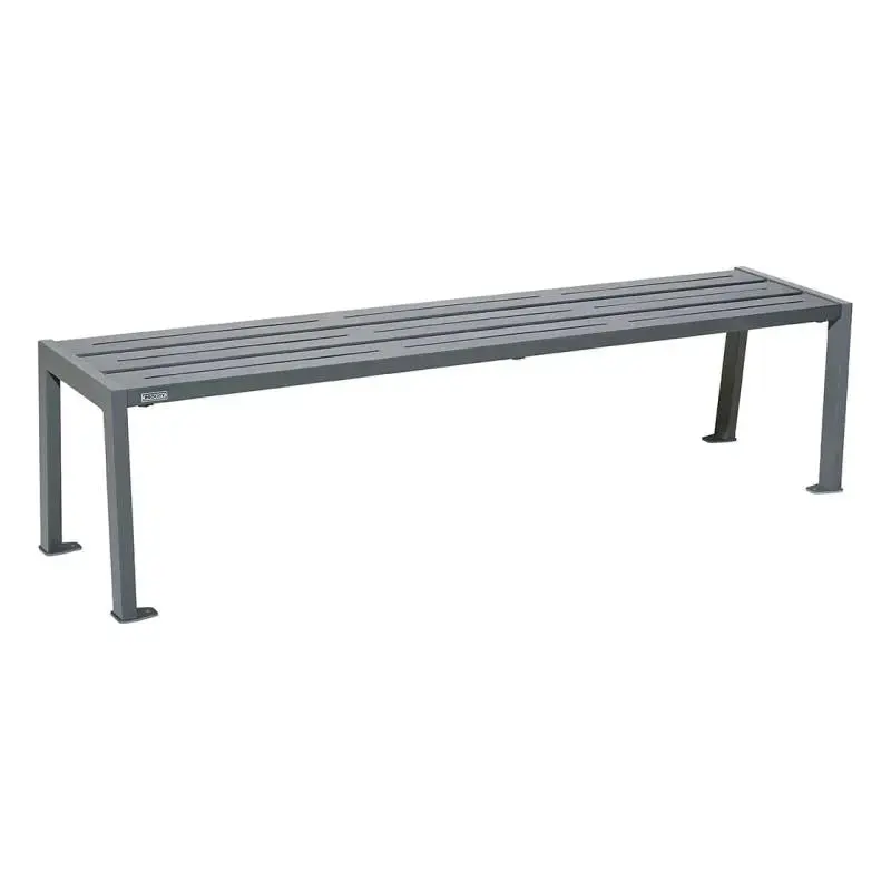 Banquette Silaos acier 1 800 mm sans dossier, assise en tôle galvanisée, monochrome ou bicolore