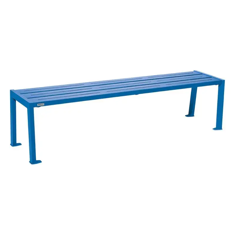 Banquette Silaos acier 1 800 mm sans dossier, assise en tôle galvanisée, monochrome ou bicolore