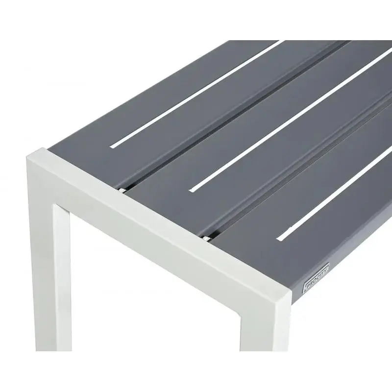 Banquette Silaos acier 1 800 mm sans dossier, assise en tôle galvanisée, monochrome ou bicolore