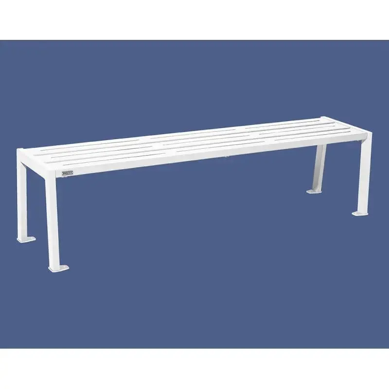 Banquette Silaos acier 1 800 mm sans dossier, assise en tôle galvanisée, monochrome ou bicolore
