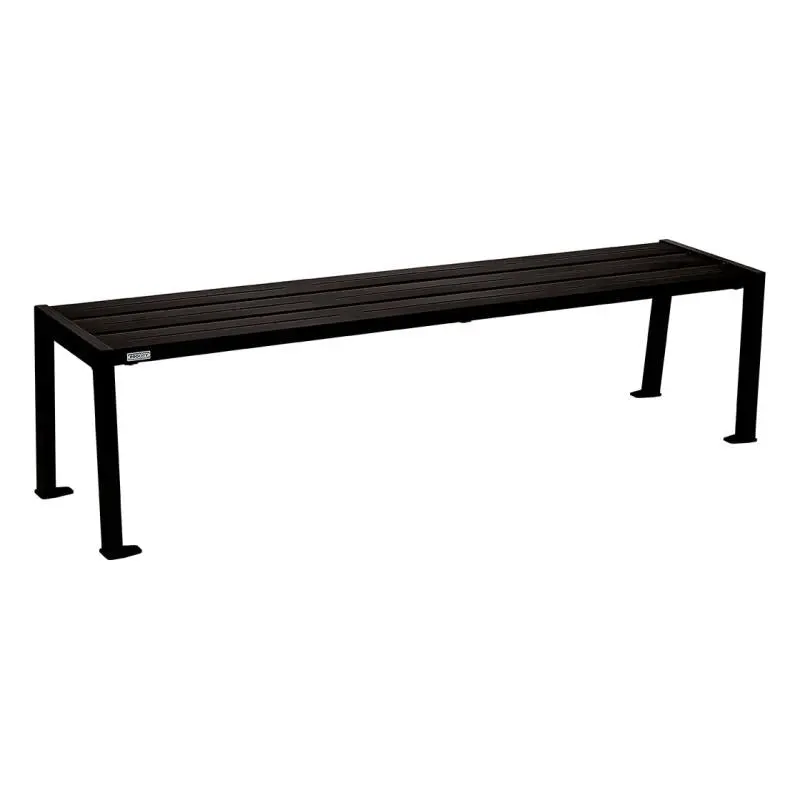 Banquette Silaos acier 1 800 mm sans dossier, assise en tôle galvanisée, monochrome ou bicolore