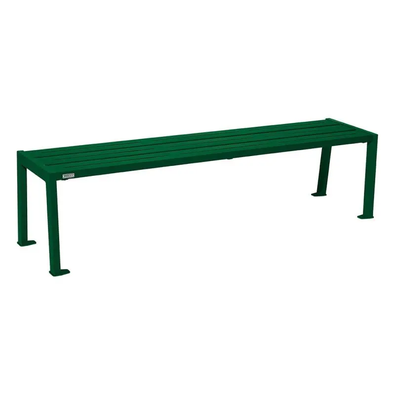 Banquette Silaos acier 1 800 mm sans dossier, assise en tôle galvanisée, monochrome ou bicolore