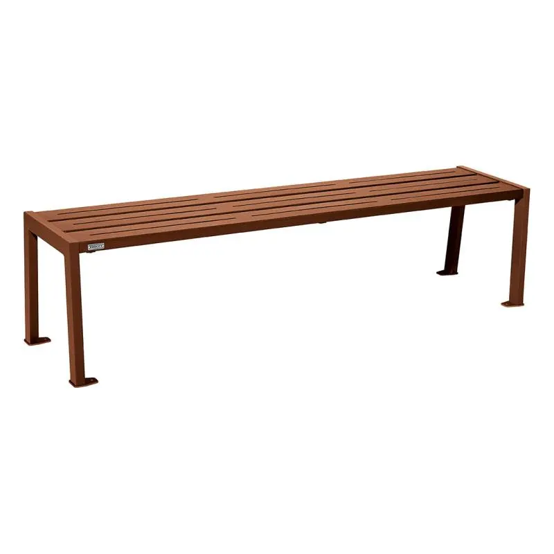 Banquette Silaos acier 1 800 mm sans dossier, assise en tôle galvanisée, monochrome ou bicolore