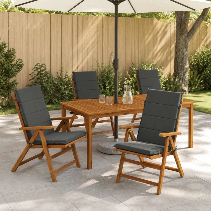 High Back Chair Cushion GEMERT 6 pcs 100% Polyester Anthracite