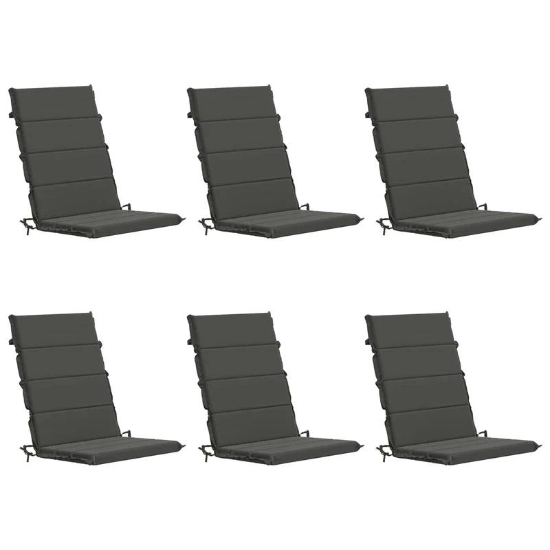 High Back Chair Cushion GEMERT 6 pcs 100% Polyester Anthracite