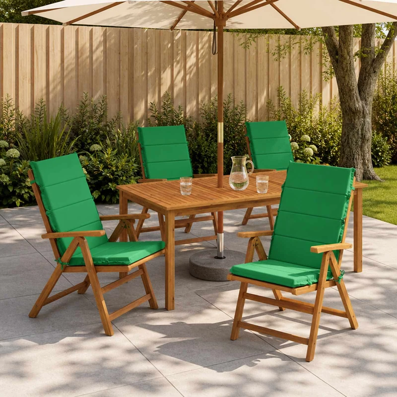 High Back Chair Cushion GEMERT 4 pcs 100% Polyester Green